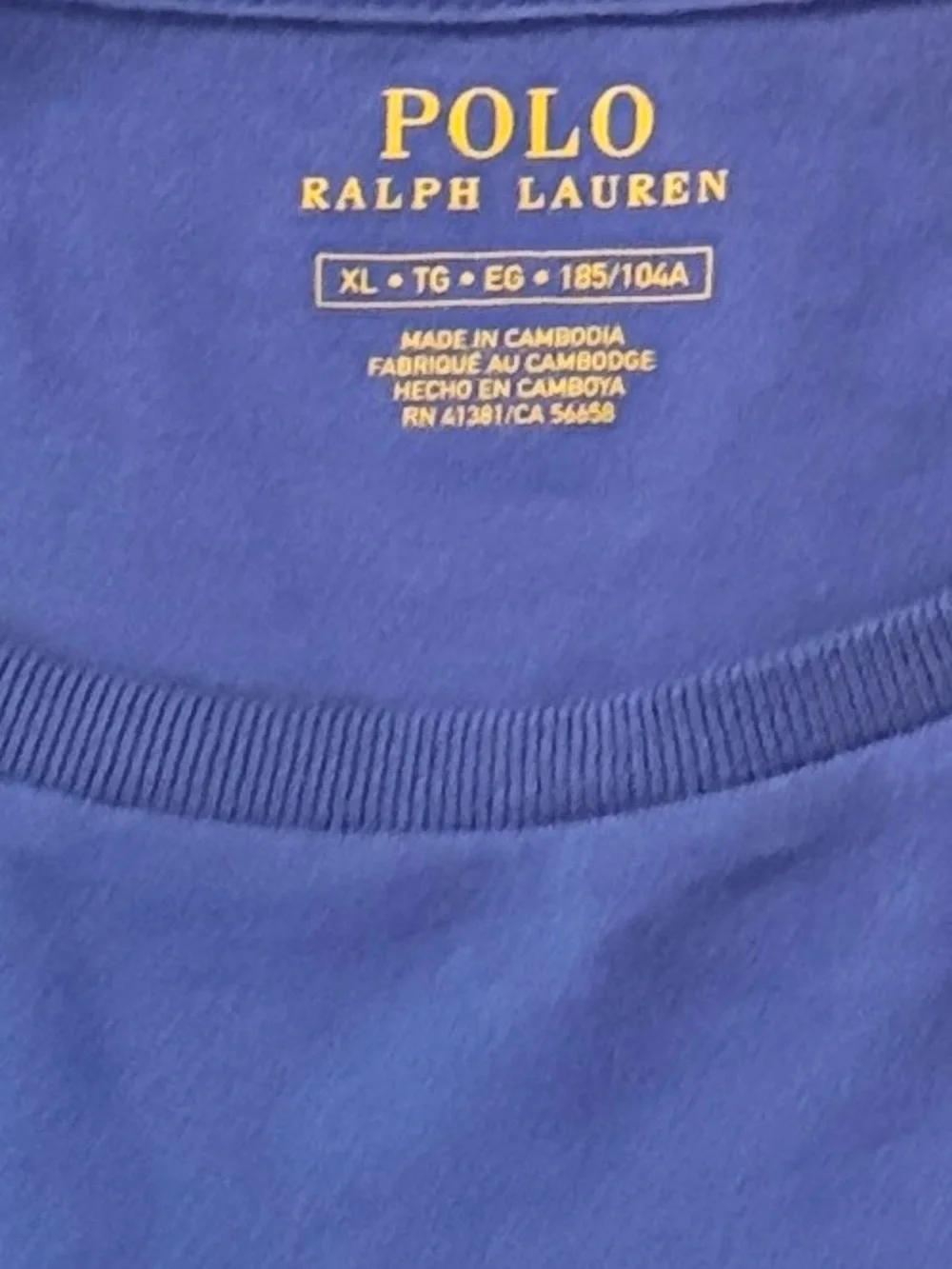 Polo Ralph Lauren Men's Classic Soft Cotton Crewneck T-Shirt Long Sleeve Blue XL